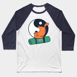 Yoga Cat Color Baseball T-Shirt